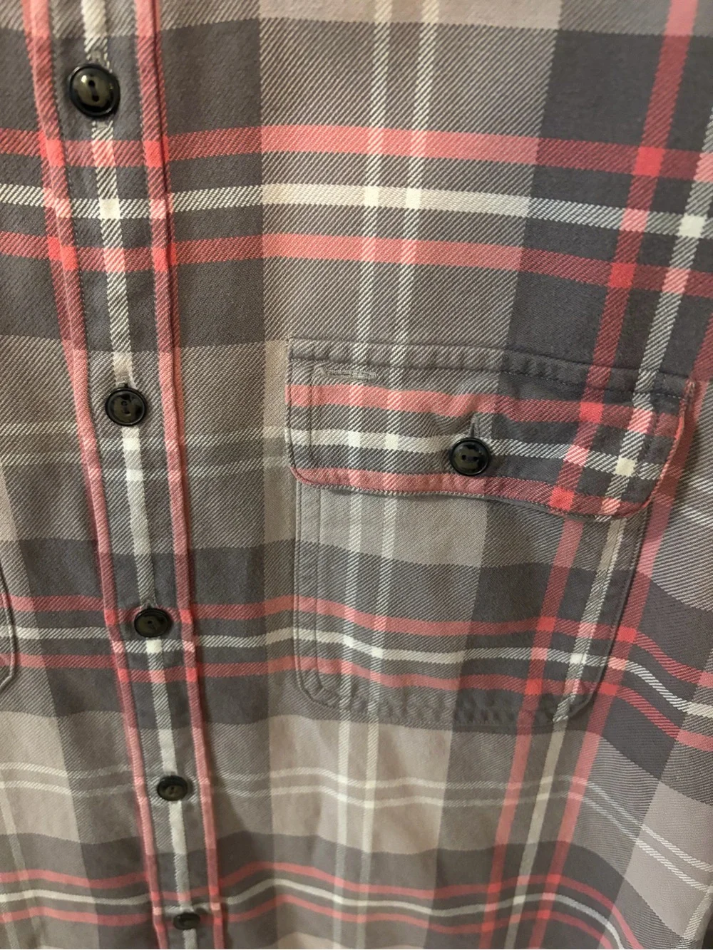J. Crew Men's Gray & Pink Plaid Button-Down Shirt, size M